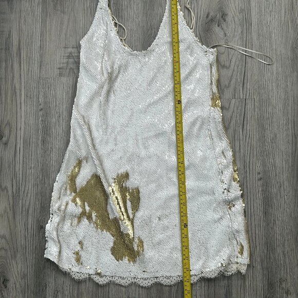 Free People Seeing Double Reversible Sequin Dress Sleeveless Mini Size S Small - Picture 5 of 10